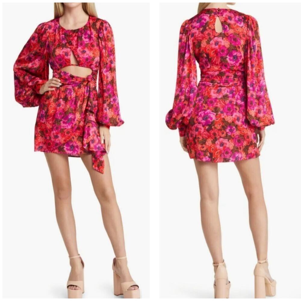 B47 For Love‎ & Lemons Lauren Floral Mini Dress Women Small Romantic Bohemian